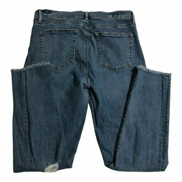 LOFT Womens Jeans Size 30 Size 10 Floral Distressed Skinny Raw Hem Ankle Denim - Picture 6 of 9